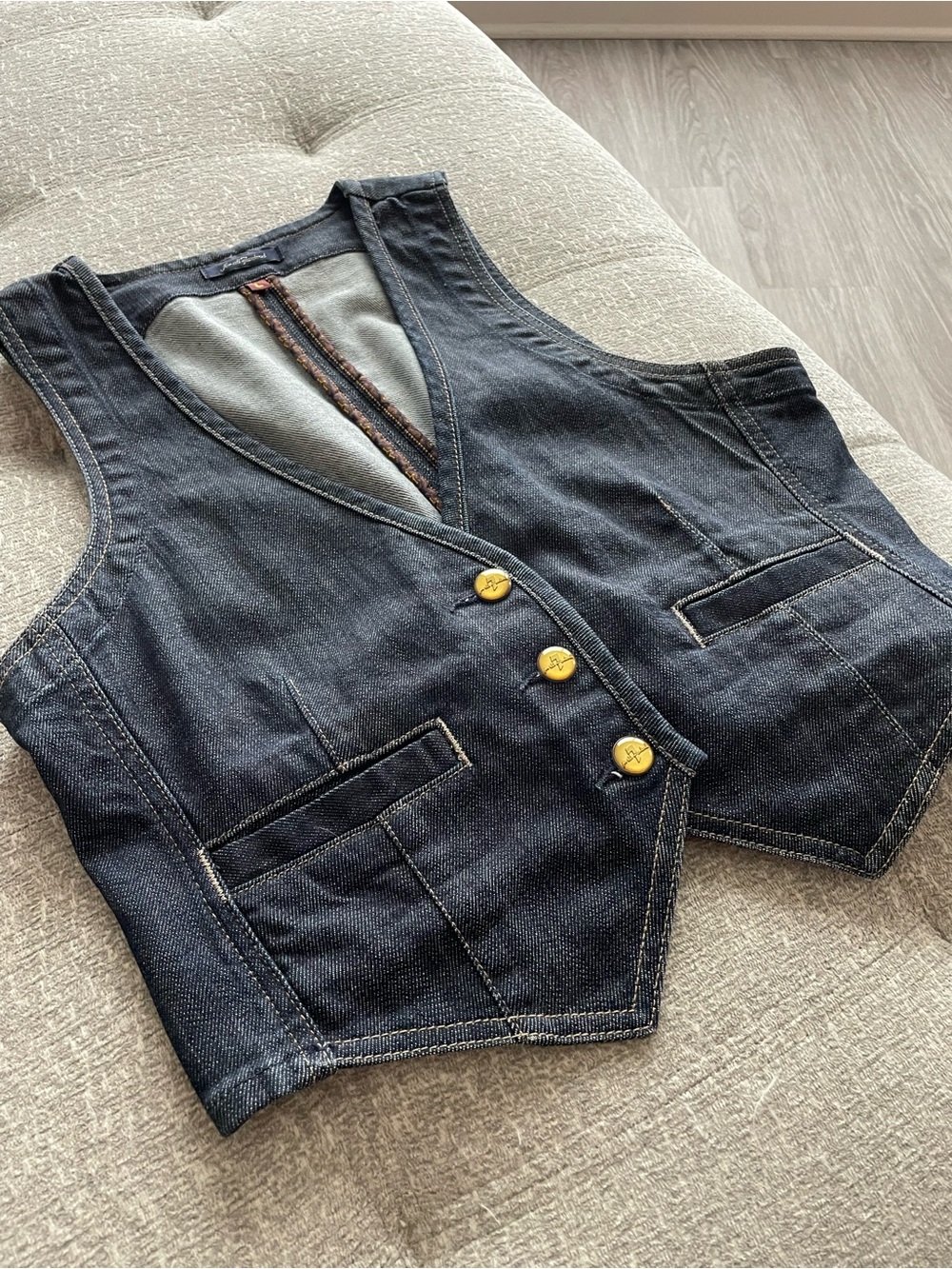 7 For All Mankind Dark Denim Vest